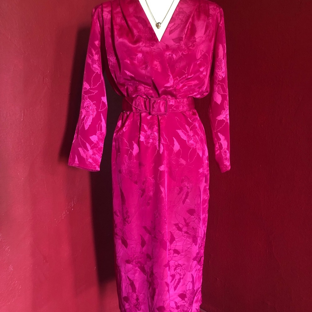 Vintage 80s Fuchsia Dress 🌺